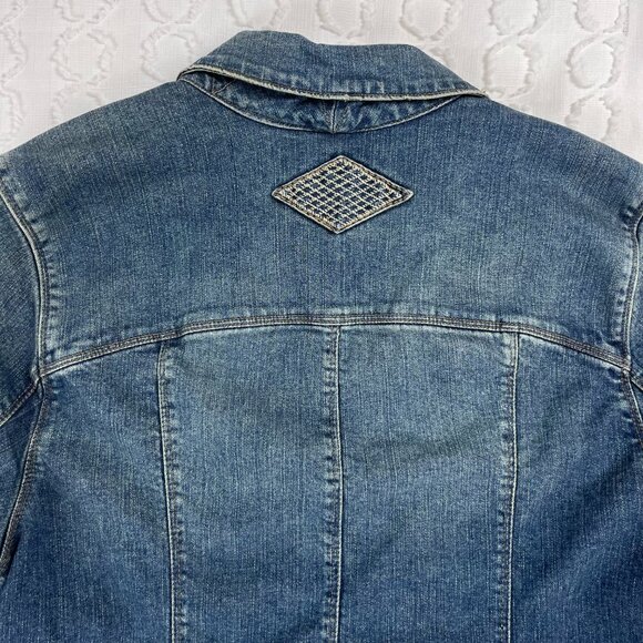 Eddie Bauer Distressed Denim Jacket Womens Size 1X - Picture 8 of 8